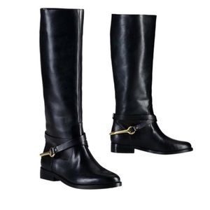 Ralph Lauren Black Vachetta Stirrup Riding Boots